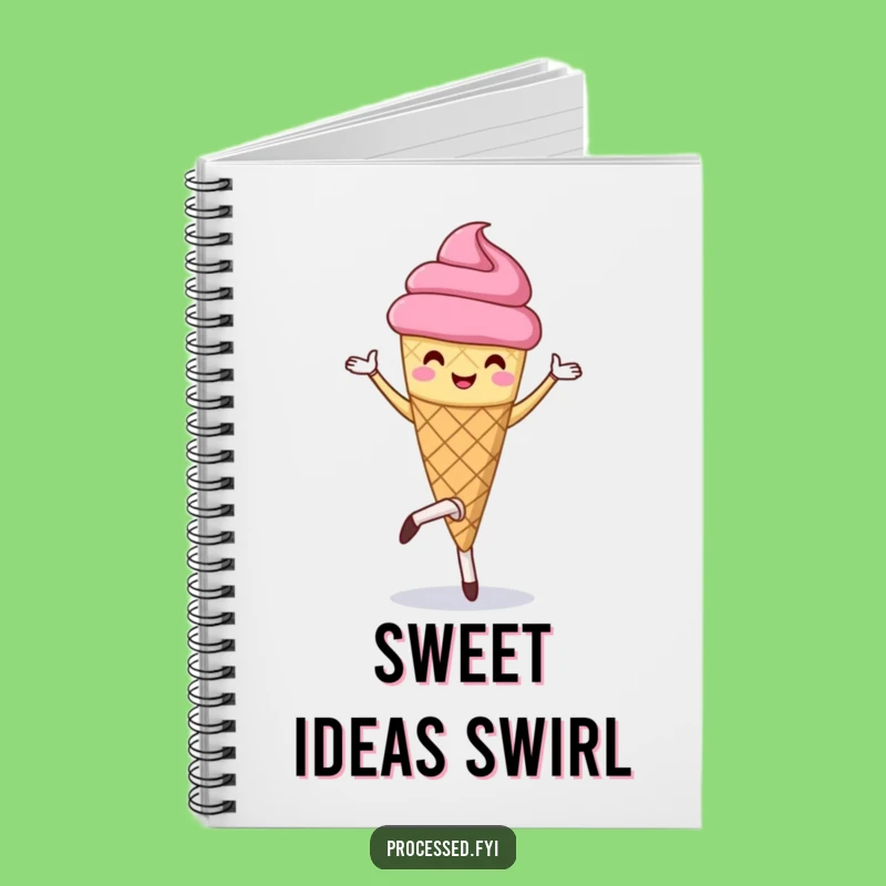 Funny Ice Cream Pirouette Notebook: Jot Down Sweet Thoughts