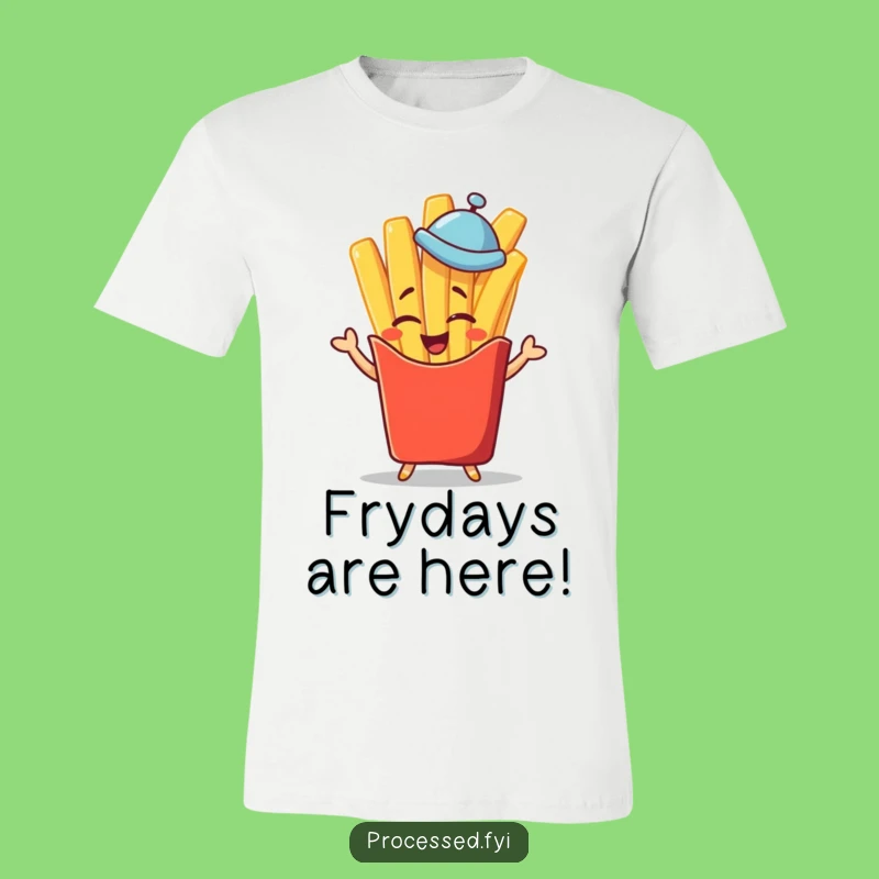 Funny Winking French Fry T-Shirt - Saluting Style for Foodies