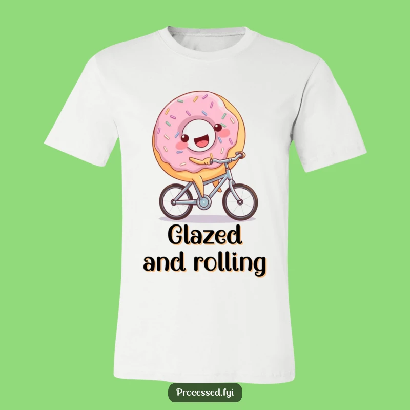 Funny Donut Bicycle T-Shirt: Joyful Sprinkled Rider Tee, Fun Gift