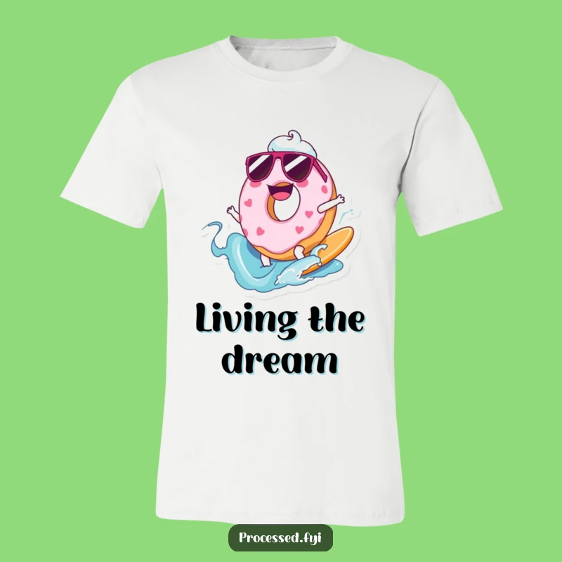 Funny Joyful Donut Surfer T-Shirt: Ride the Frosting Wave in Style!