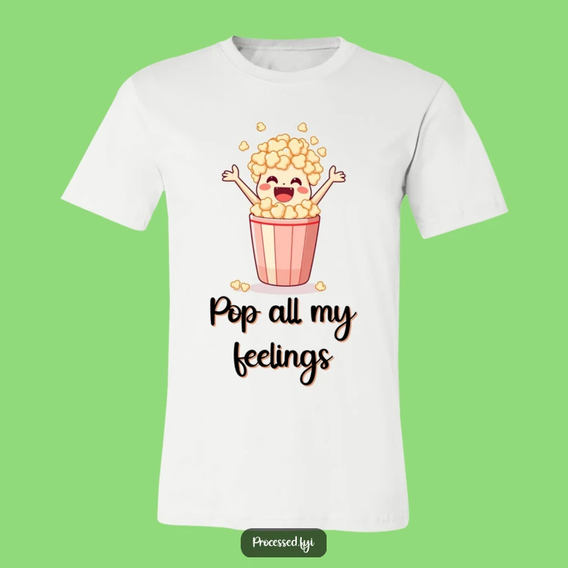 Funny Popcorn Shirt: Leaping Snack Character Tee, Hilarious Movie Night Gift