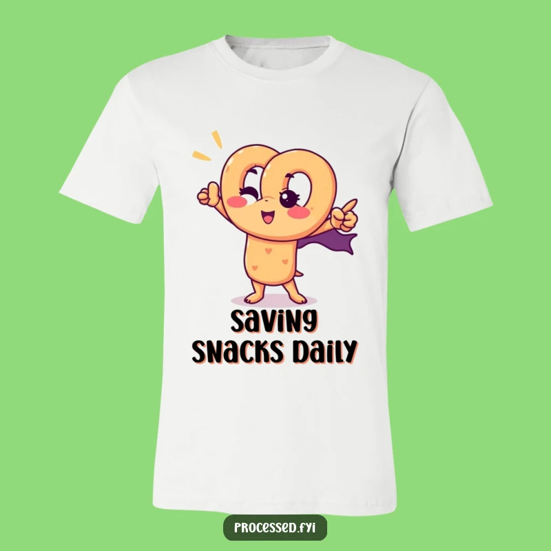 Funny Pretzel Superhero T-Shirt: Winking Snack Tee, Heroic Gift