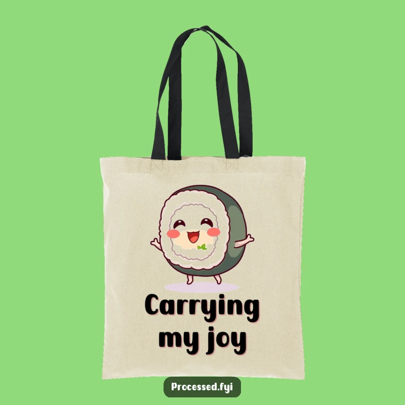 Funny Sushi Roll Bounce Tote Bag: Cheerful Accessory for Foodies