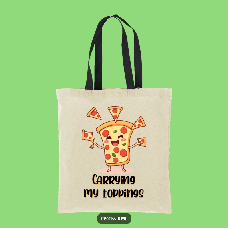 Funny Pizza Juggling Pepperoni Tote Bag - Chic and Hilarious Carry-All Gift!