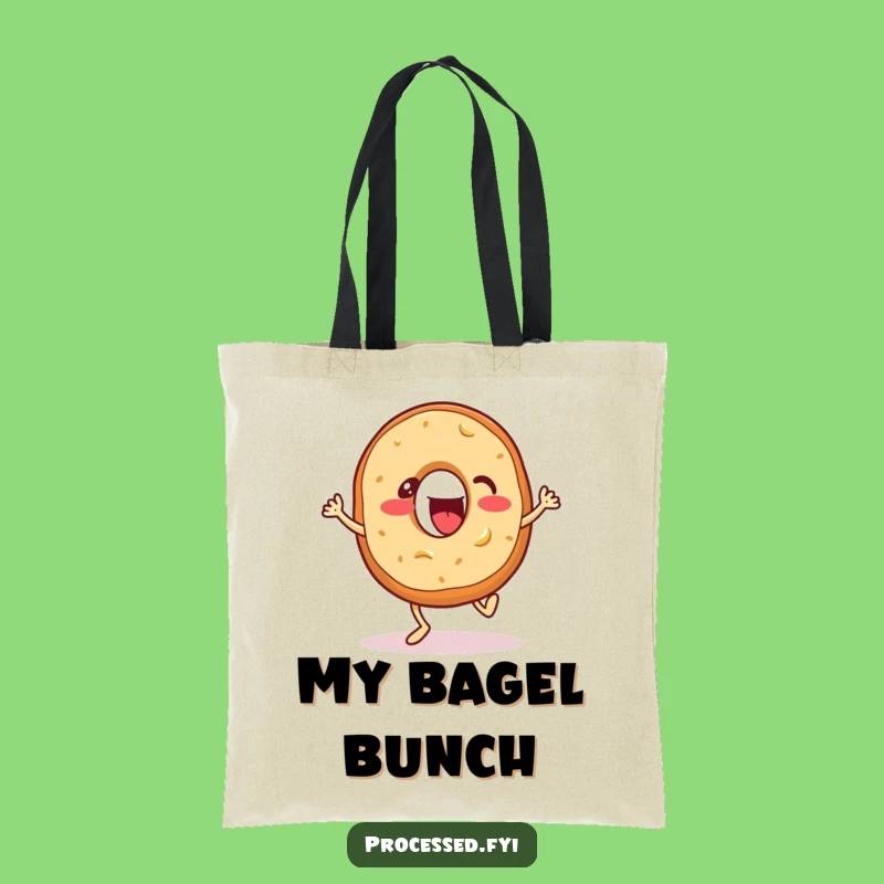 Funny Bagel Bounce Tote Bag: Carry Your Day with an Enthusiastic Bagel