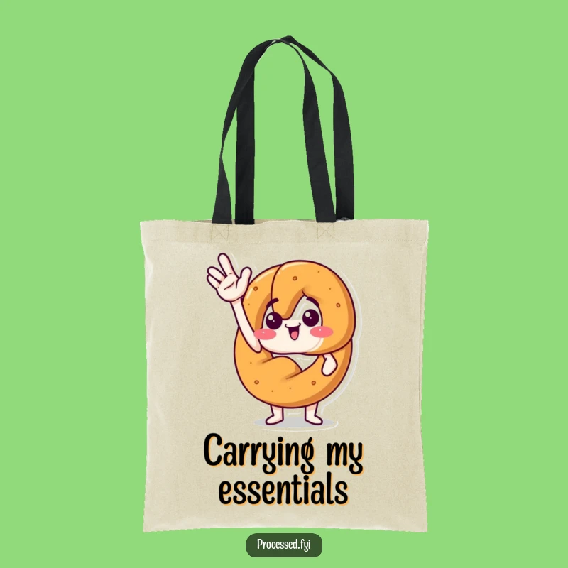 Funny Excited Pretzel Tote Bag: Carry Your Enthusiasm