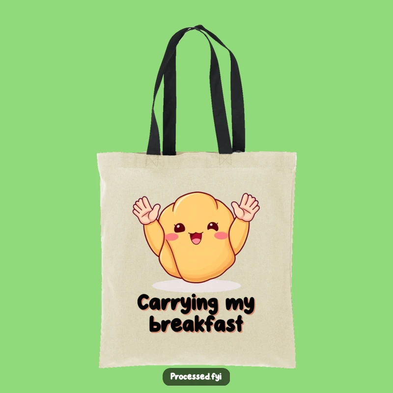 Funny Happy Croissant Tote Bag: Carry Your Essentials with Pastry Power