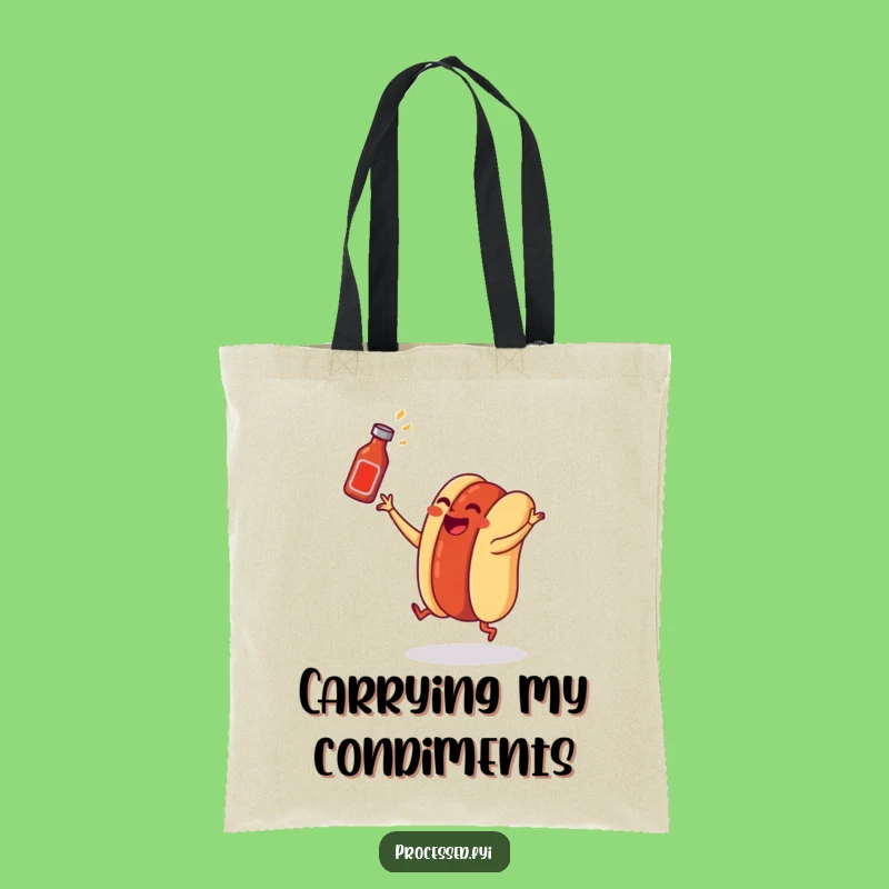 Funny Hot Dog Dancing Tote Bag: Carry Your Party Style