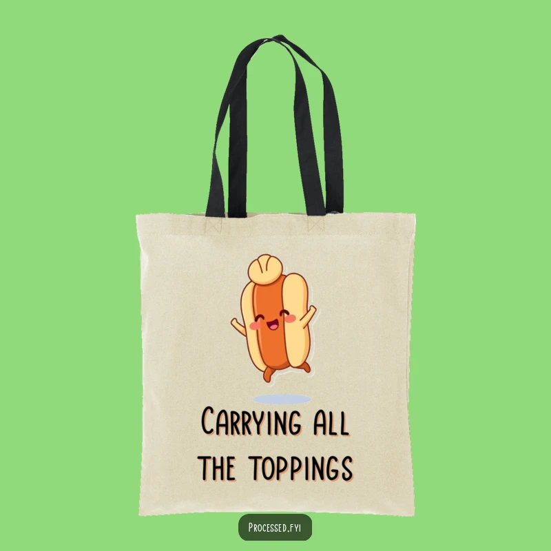 Funny Hot Dog Leap Tote Bag: Carry Your Joyful Wiener Style