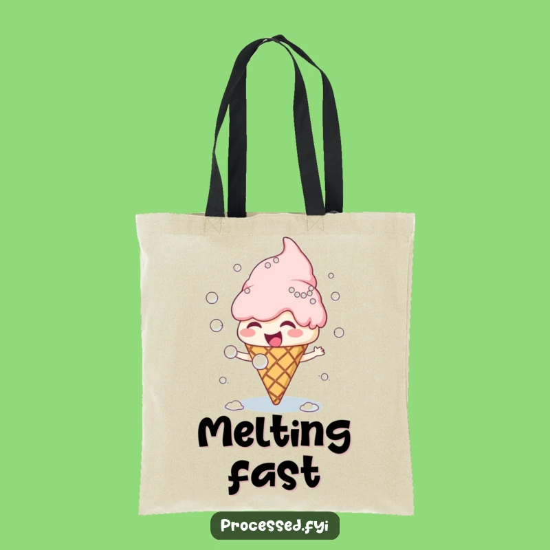Funny Ice Cream Snowball Fight Tote Bag, Giggling Cone Carry-All Gift