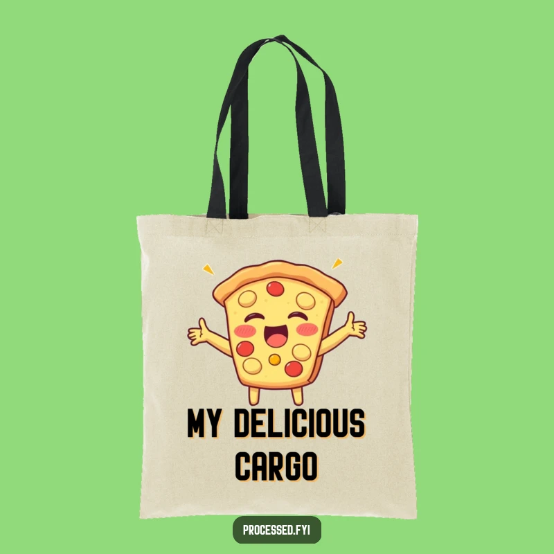 Funny Pizza Slice Giggle Tote Bag: Cheerful Accessory for Pizza Fans