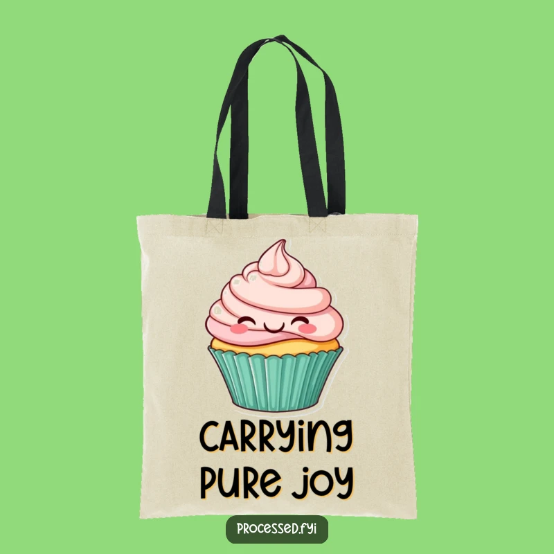Funny Smiling Cupcake Tote Bag: Carry Your Treats and Smiles