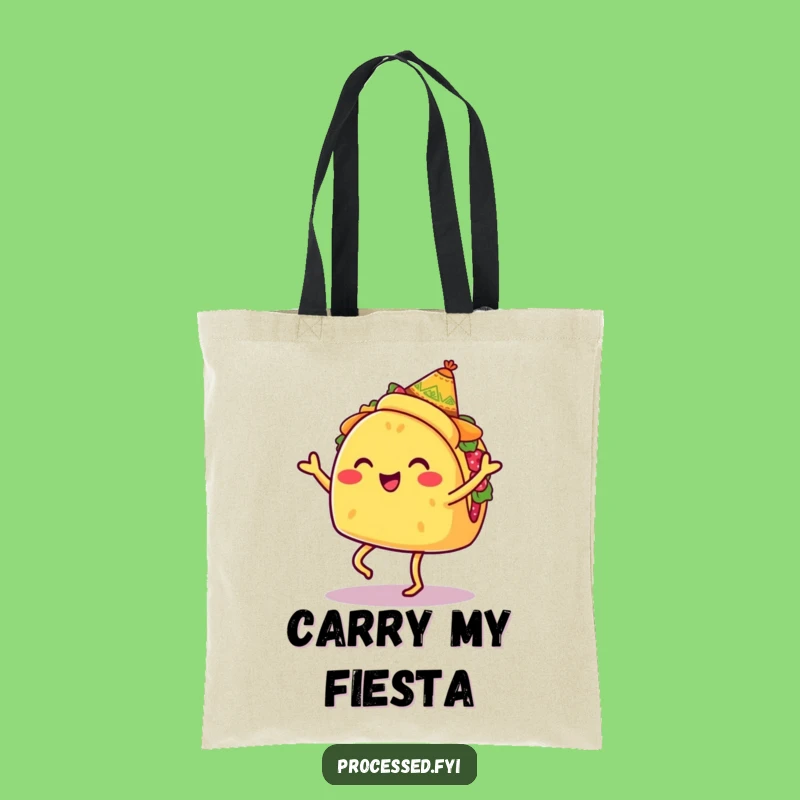 Funny Taco Jigging Tote Bag: Carry Your Fiesta Fun with a Dancing Taco