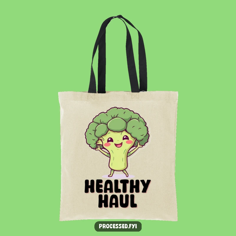 Funny Broccoli Dance Tote Bag: Smiling Veggie Accessory Gift