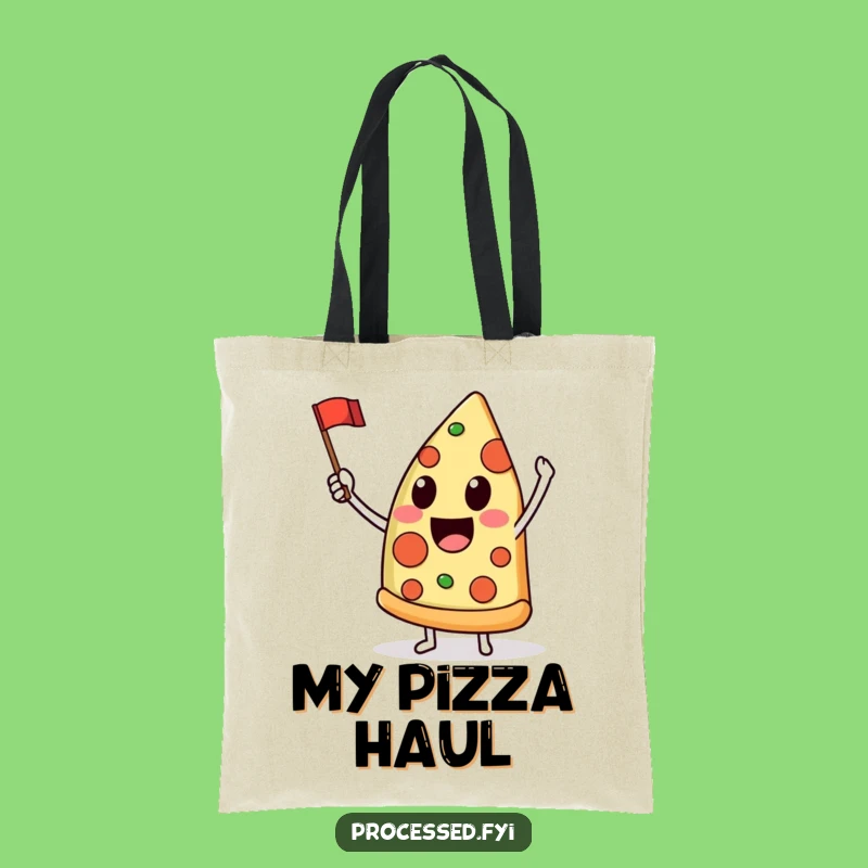 Funny Pizza Slice Flag Tote Bag - Delighted Companion for Cheerful Errands