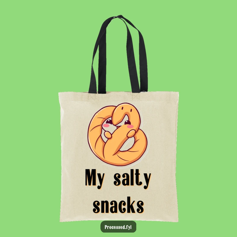 Funny Pretzel Twist Tote Bag: Playful Accessory for Snack Fans